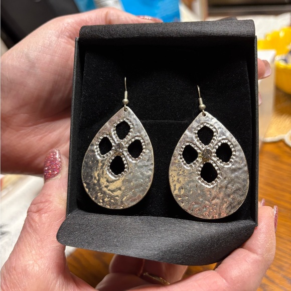 Silver Teardrop Earrings - Picture 1 of 3